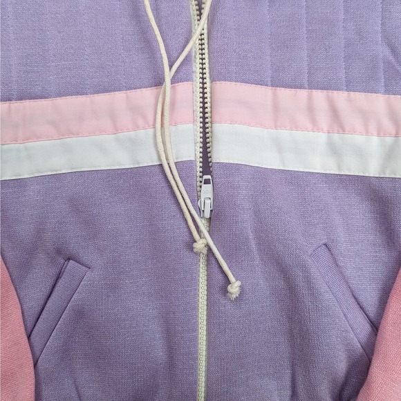 Vintage Just 4 Kids Youth Zip Up Sweater Hoodie Kids Girls Size 6 Purple Pink - Picture 4 of 6